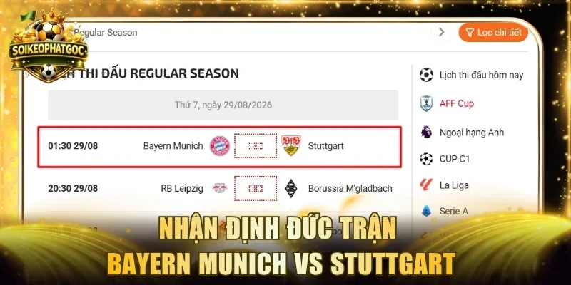 Nhận định Đức trận Bayern Munich vs Stuttgart